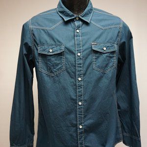 Buffalo Men's Button Down Shirt Blue XL